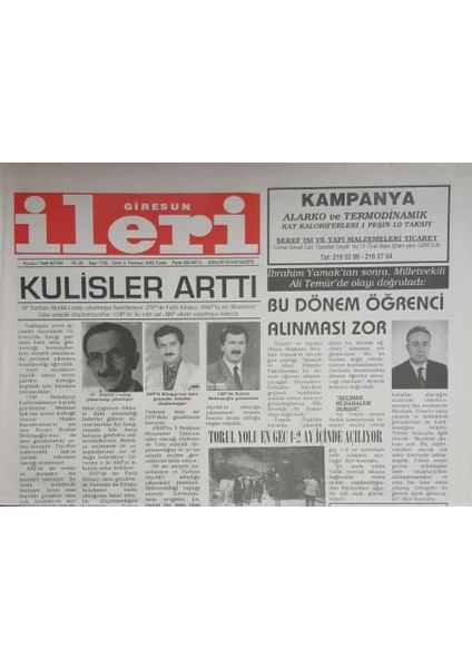 Giresun Ileri Gazetesi 4 Temmuz 2003-İPSEKA Işçilerinin Mücadelesini Destekliyoruz GZ45647