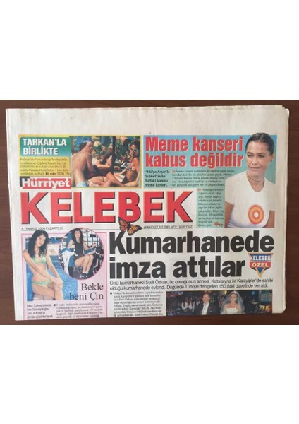 Hürriyet Gazetesi Kelebek Eki 5 Temmuz 2004 - Meme i Kabus Değildir GZ6673 fiyatları