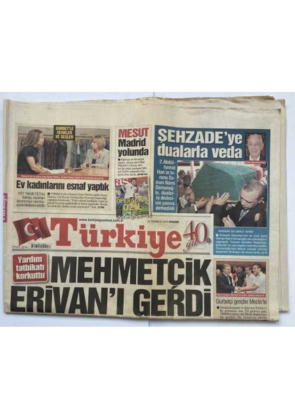 Türkiye Gazetesi 18 Temmuz 2010 - Tarihin En Sıcak Altı Ayı Yaşandı! GZ60218
