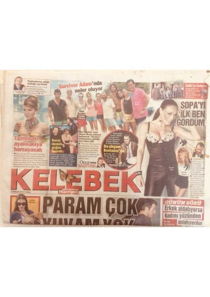 Hürriyet Gazetesi Kelebek Eki 16 Nisan 2010 - Tolga Karel,param Çok Yuvam Yok GZ40117