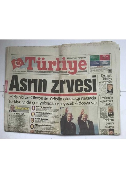 Türkiye Gazetesi 20 Mart 1997 - 30 Terörist Daha Ölü Ele Geçirildi GZ7074