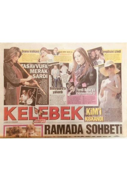 Hürriyet Gazetesi Kelebek Eki 14 Ekim 2010 - Özge Ulusoyu Ilker Inanoğlu Teselli Etti GZ40113