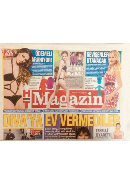 Haber Türk Gazetesi Magazin Eki 2 Aralık 2009 - Divaya Ev Vermediler, Teselli Ziyareti GZ40173