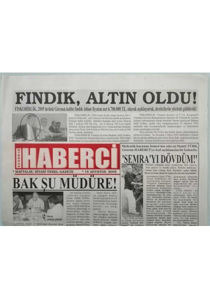 Giresun Haberci Gazetesi 16 Ağustos 2005 Ak Partinin Kururluşunun 4. Yıl Dönümü Giresunda Coşkuyla Kutlandı - GZ44281