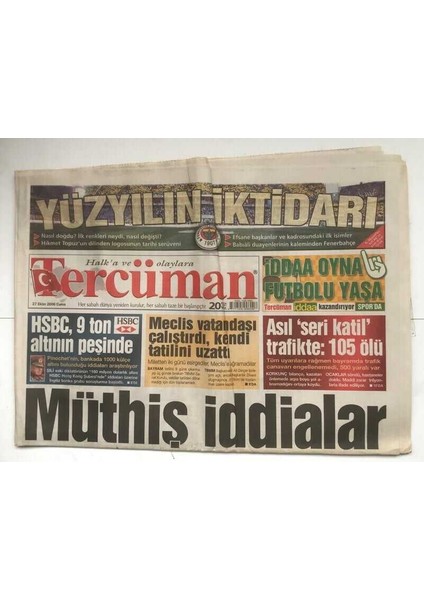Tercüman Gazetesi 27 Ekim 2006 - Hsbc , 9 Ton Altının Peşinde GZ7002