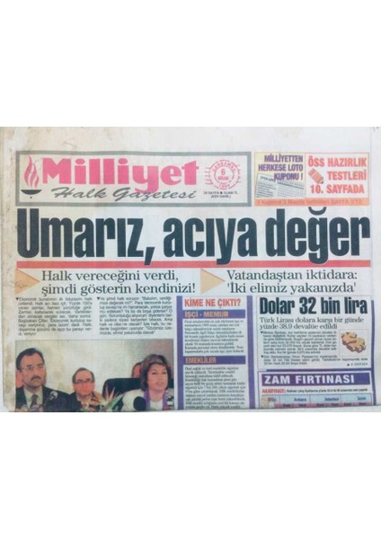 Milliyet Gazetesi 6 Nisan 1994 - Umarız Acıya Değer GZ43061