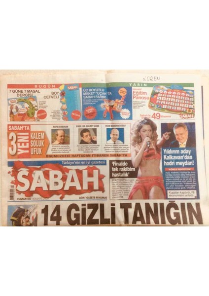 Sabah Gazetesi 16 Mayıs 2009 - Fenerbahçe Başkanlığı Için Aziz Yıldırım Adaylığını Açıkladı GZ40249