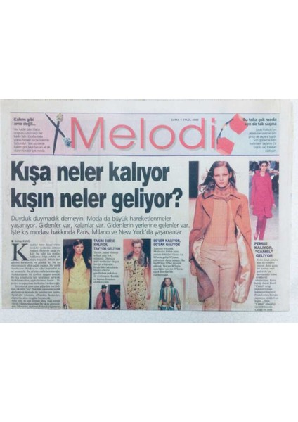 Sabah Gazetesi Melodi Eki 1 Eylül 2000 - Romantizmi Keşfedin GZ40963