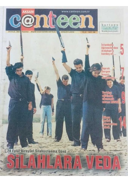 Akşam Gazetesi Canteen Eki 24 Eylül 2001 - Silahlara Veda GZ41000