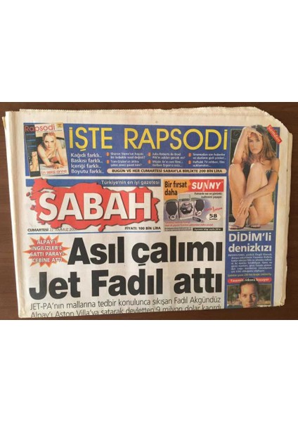 Sabah Gazetesi 22 Temmuz 2000 - Adalara Vize Dopingi GZ6702