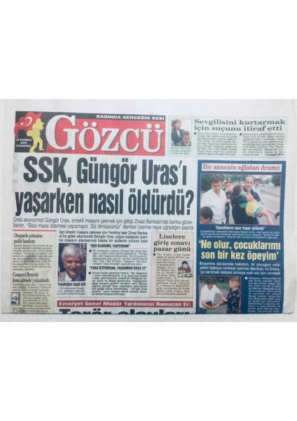 Gözcü Gazetesi 12 Haziran 2004 - Ssk Güngör Urası Yaşarken Nasıl Öldür Dü? GZ42944