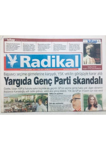 Radikal Gazetesi 5 Eylül 2003 - Yargıda Genç Parti Skandalı GZ42976