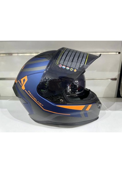 Kask Mts Pro 910 Güneş Gözlüklü Mavi/turuncu