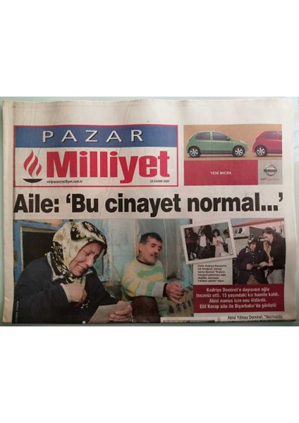 Milliyet Pazar Gazetesi 23 Kasım 2003 Etilerin En Ünlü Apartmanı -GZ44029 fiyatları