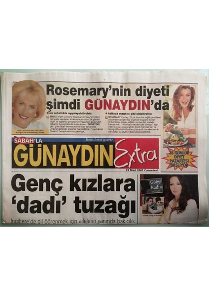Sabah Günaydın Gazetesi 23 Mart 2002 Helin Avşardan Hülya Avşarı Şoke Edecek Ilginç Bir Itiraf -GZ44037