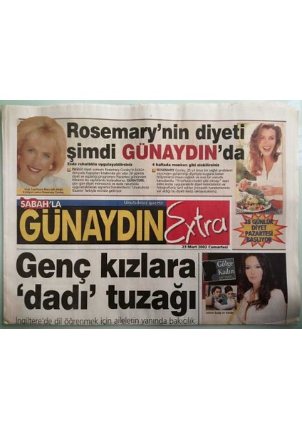 Sabah Günaydın Gazetesi 23 Mart 2002 Helin Avşardan Hülya Avşarı Şoke Edecek Ilginç Bir Itiraf -GZ44037 fiyatları