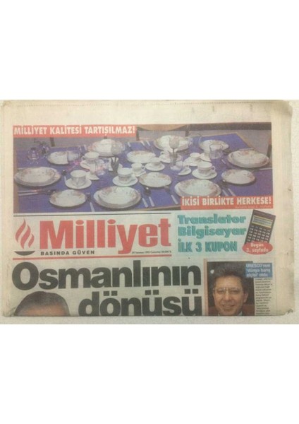 Milliyet Gazetesi 29 Temmuz 1995 - Zülfü Livaneliye Büyük Görev GZ51521