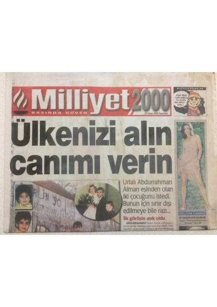 Milliyet Gazetesi 2000 24 Nisan 2000 - Resmi Tecavüz! GZ47129