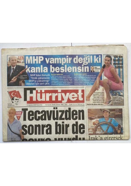 Hürriyet Gazetesi 8 Ağustos 2005 - Da Vinci Sansürü GZ60224