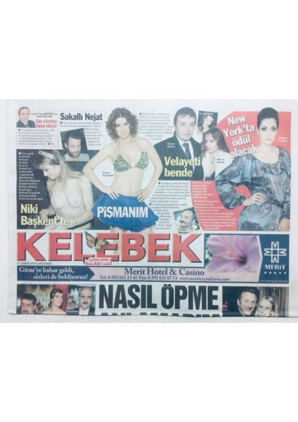 Hürriyet Gazetesi Kelebek Eki 25 Şubat 2009 - Zeynep Özkardeşler,nasıl Öpüşme Anlamadım GZ42768