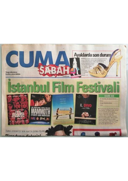 Sabah Gazetesi Cuma Eki 3 Nisan 2009 Nilin Şarkıları Su Yüzüne Çıktı -GZ44060 fiyatları