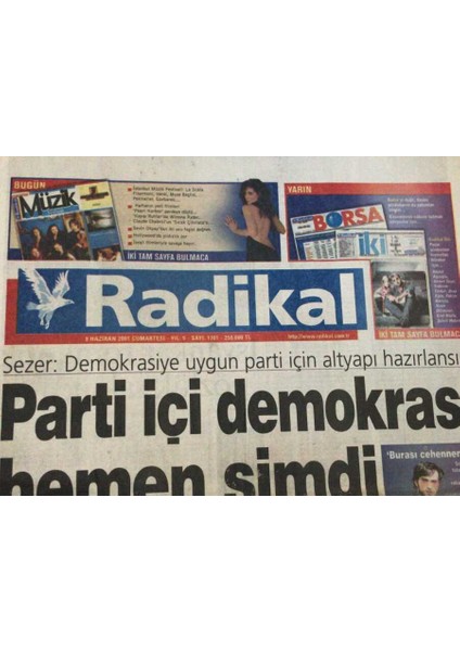 Radikal Gazetesi 9 Haziran 2001-TARKANDAN Burası Cehennem Çıkışı GZ45162