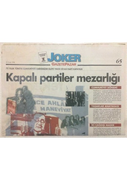 Gazete Pazar Gazetesi Joker Eki 28 Aralık 1997 - Zaman Zaman Içinde GZ50452
