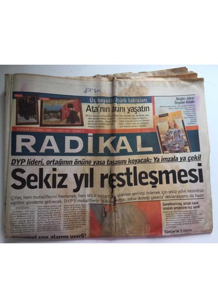 Radikal Gazetesi 22 Nisan 1997 - Liderlerin Eğitimde Sekiz Yıl Restleşmesi GZ39008