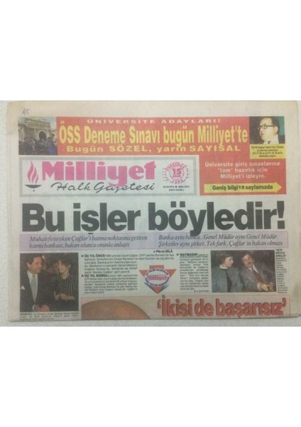 Milliyet Gazetesi 15 Nisan 1993 - Sergene 2 Ev 1 Araba GZ51574