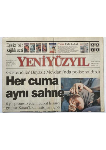 Yeniyüzyıl Gazetesi 9 Ağustos 1997 - Şoför Uyudu 28 Ölü GZ60242