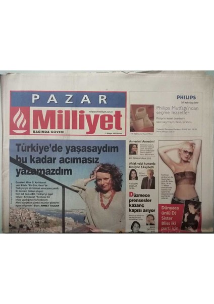 Milliyet Pazar Gazetesi 11 Mayıs 2003 Aşkın Nur Yengi Ne Istediğimi Hep Bildim ve Bu Yolda Gereken Esnekliği Gösterdim -GZ37538