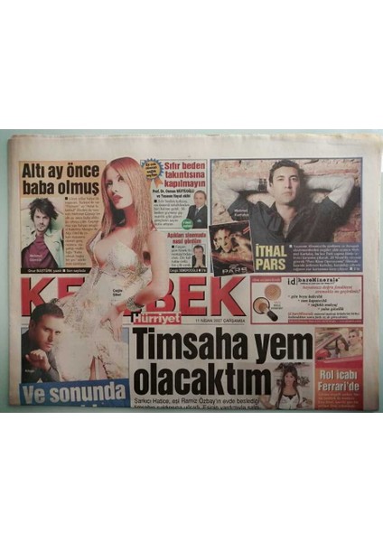 Hürriyet Gazetesi Kelebek Eki 11 Nisan 2007 Burcu Kara Anne Bulup Ölürdüm - GZ37755