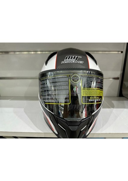 Kask Mts Pro 910 Desing Güneş Gözlüklü Beyaz/kırmızı