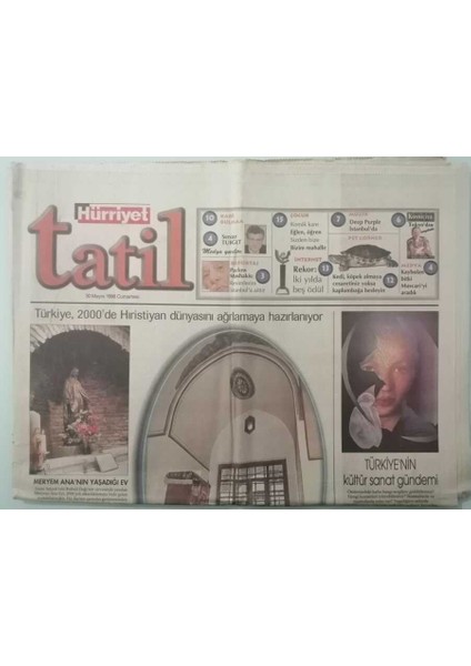 Hürriyet Tatil Gazetesi 30 Mayıs 1998 Türkiye 2000DE Hıristiyan Dünyasını Ağırlamaya Hazırlanıyor -GZ37508