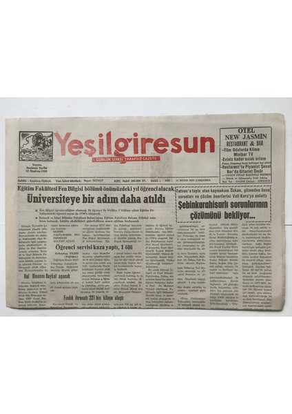 Yeşilgiresun Gazetesi 14 Mayıs 2003 - Fındık Ihracatı 221 Bin Kiloya Ulaştı GZ3885
