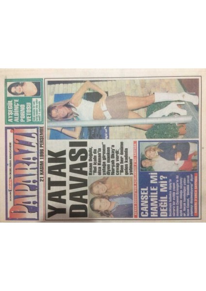 Takvim Gazetesi Paparazzi Eki 21 Kasım 1996 - Kenan Doğulu ve Yatak Davası GZ50763