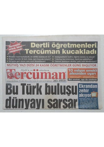 Tercüman Gazetesi 22 Kasım 2006 - Deniz Baykaldan Irak Için Önemli Teklif Doğum Günü Hediyesi GZ52897