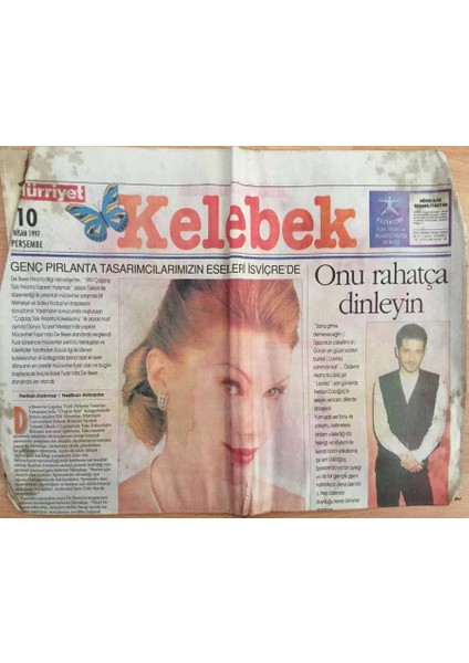 Hürriyet Gazetesi Kelebek Eki 10 Nisan 1997 - Genç Pırlanta Tasarımcılarımızın Eserleri Isviçrede GZ39099