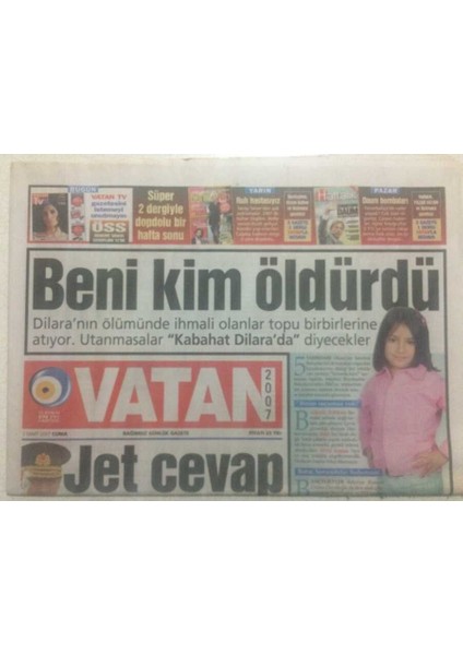 Vatan Gazetesi 2 Mart 2007 - Film Galasında At Polemiği, Uyanık Ebru, Yeşim Salkım Kızıyla Aynı Podyumda GZ38173