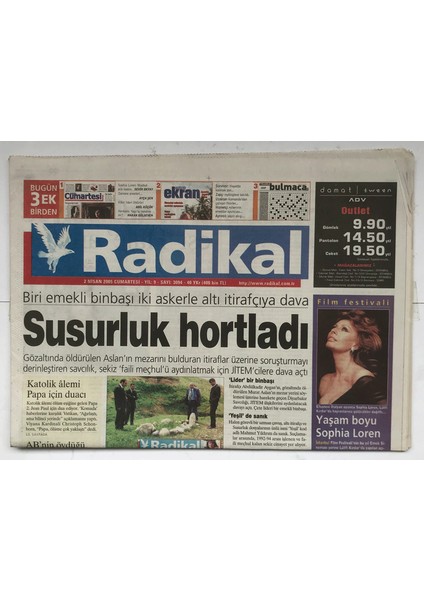 Radikal Gazetesi 2 Nisan 2005 - Dünya Savaşında Osmanlıya Rüşvet GZ5295