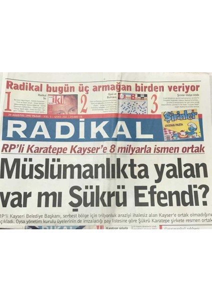 Radikal Gazetesi 24 Ağustos 1997-ÜNIVERSITE Sınavında Rezalet GZ36560