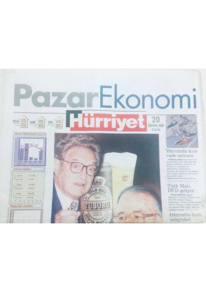 Hürriyet Gazetesi Pazar Ekonomi Eki 20 Ağustos 2000 - Internetin Hızlı Zenginleri GZ40433