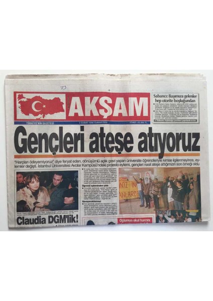 Akşam Gazetesi 3 Şubat 1996 -Sabancı Başımıza Gelenler Hep Otorite Boşluğundan Kaynaklanıyor GZ6507