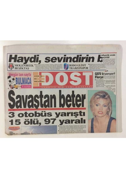 Dost Gazetesi 10 Eylül 1996 - Refah Partisinden Misyon Kavgası GZ6642