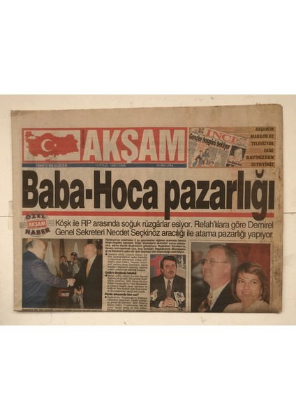 Akşam Gazetesi 13 Eylül 1996 - Baba - Hoca Pazarlığı GZ5445
