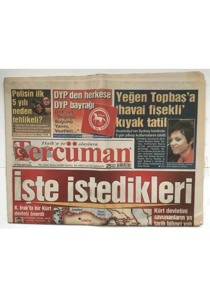 Tercüman Gazetesi 19 Ocak 2007 - Bakandan 12 Milyar Dolarlık Imza GZ5646 fiyatları