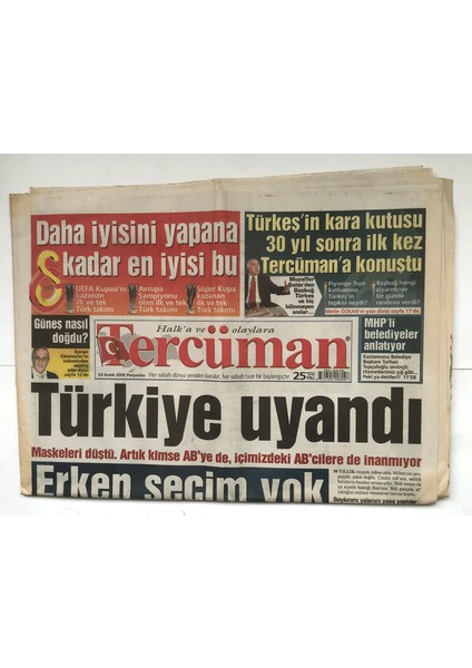 Tercüman Gazetesi 14 Aralık 2006 - Ab Pkkya Kucak Açtı GZ5648 fiyatları
