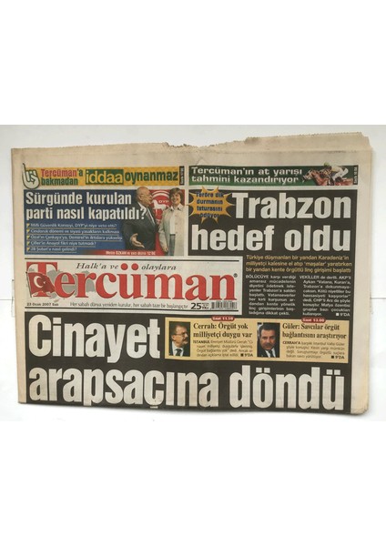 Tercüman Gazetesi 23 Ocak 2007 - Bağdata Ikiz Bomba 72 Ölü GZ5650