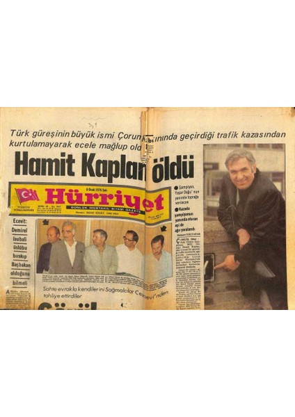 Hürriyet Gazetesi 6 Ocak 1976 - Hamit Kaplan Öldü GZ76772