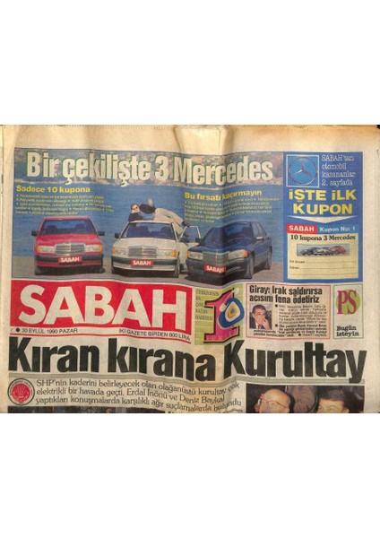 Sabah Gazetesi 30 Eylül 1990 - Karaciğer Nakli Yapılan Sadri Alışık Geceyi Rahat Geçirdi GZ76617